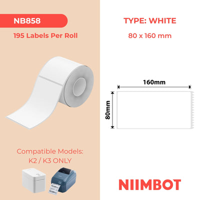 NIIMBOT - Gamma K - 80x160mm - Bianco - 195 Etichette