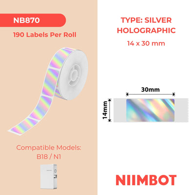 NIIMBOT - N1 - 14x30mm - Silver Laser - 190 Labels