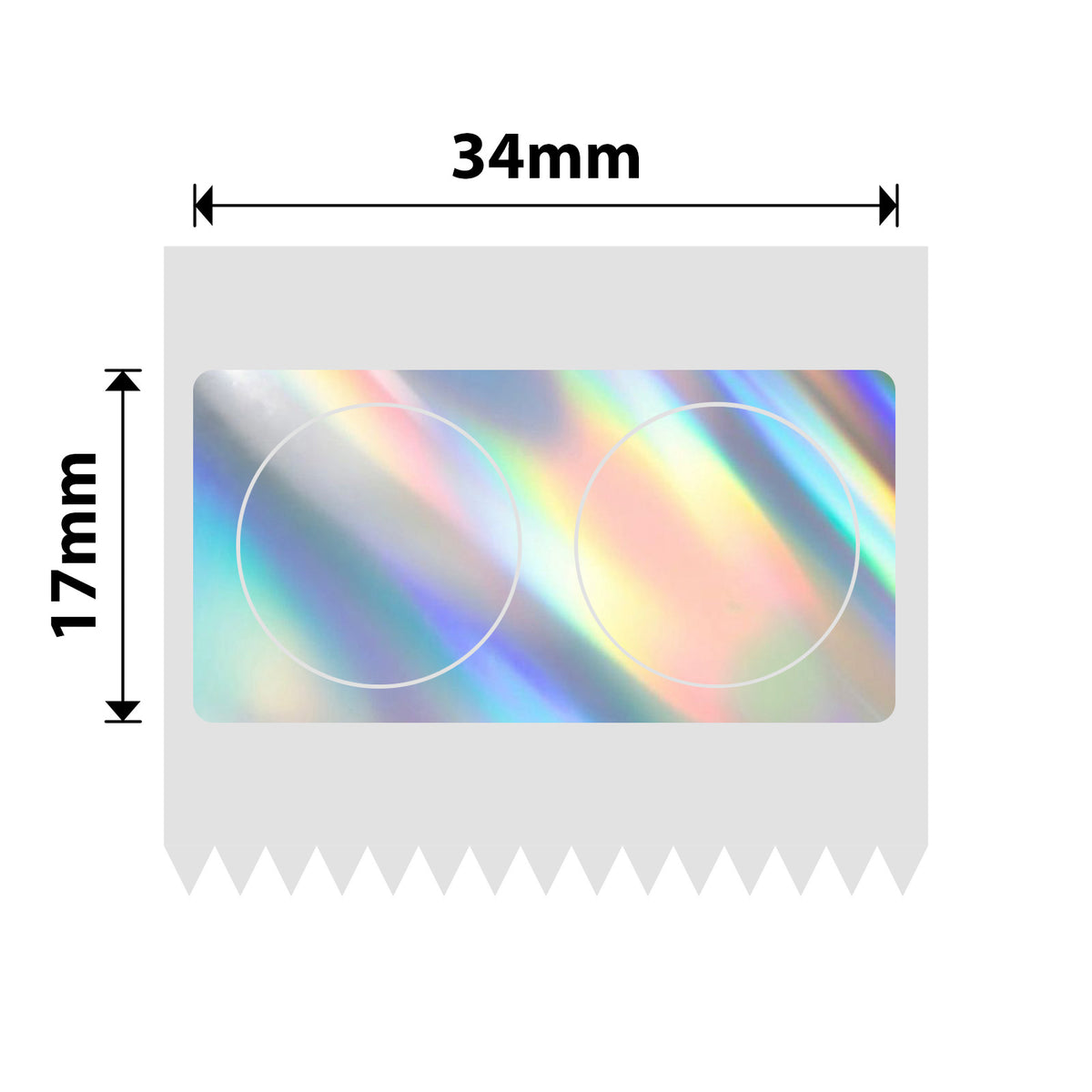 NIIMBOT-M Gamme-34 x 17 mm-Étiquettes holographiques laser argentées à double rangée-345 étiquettes