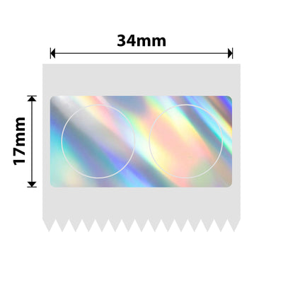NIIMBOT-M Gamme-34 x 17 mm-Étiquettes holographiques laser argentées à double rangée-345 étiquettes