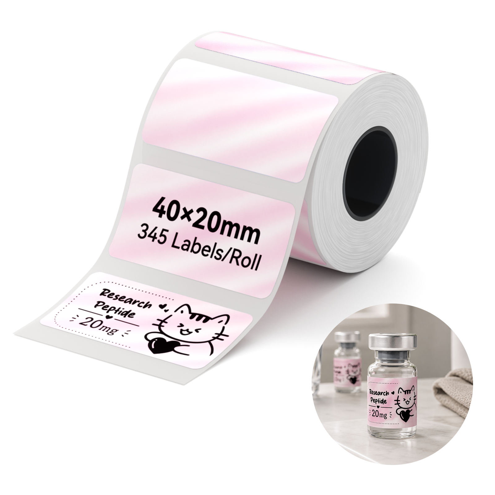 NB888 - Niimbot - M2 / M3 - 40x20mm - 345 Grad Prl Pink Labels