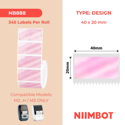 NIIMBOT - M Range - 40x20mm - Grad Prl Pink - 345 Labels