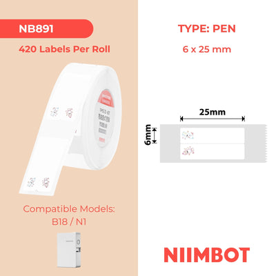 NIIMBOT - N1 - 6x25mm/2L - Divertente adesivo verticale a forma di penna - Etichette 420