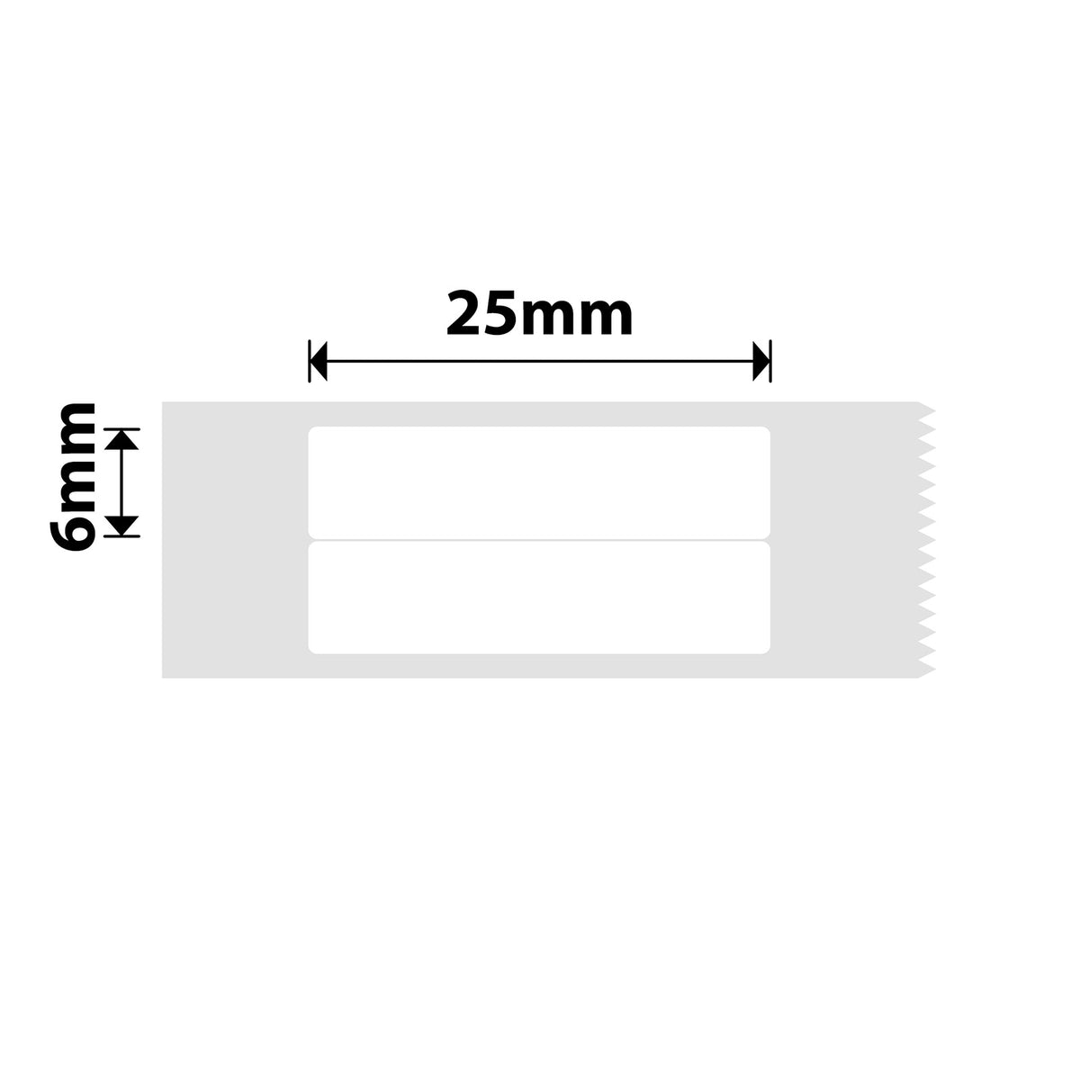 NIIMBOT - N1 - 6x25mm/2L - Adesivo verticale bianco a forma di matita - 420 etichette