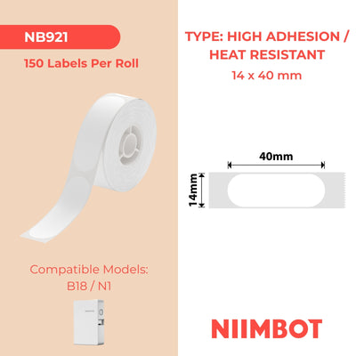 NIIMBOT - N1 - 14x40mm - White Dishwasher High Temperature - 150 Labels