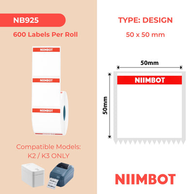 NIIMBOT - K Range - 50x50mm - NIIMBOT Logo - 600 Labels
