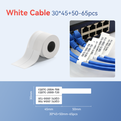 NIIMBOT - M Gamma - 30x45+50mm - Cavo Bianco - 65 Etichette