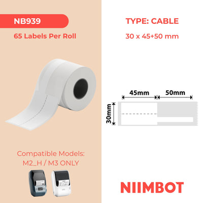 NIIMBOT - M Gamma - 30x45+50mm - Cavo Bianco - 65 Etichette