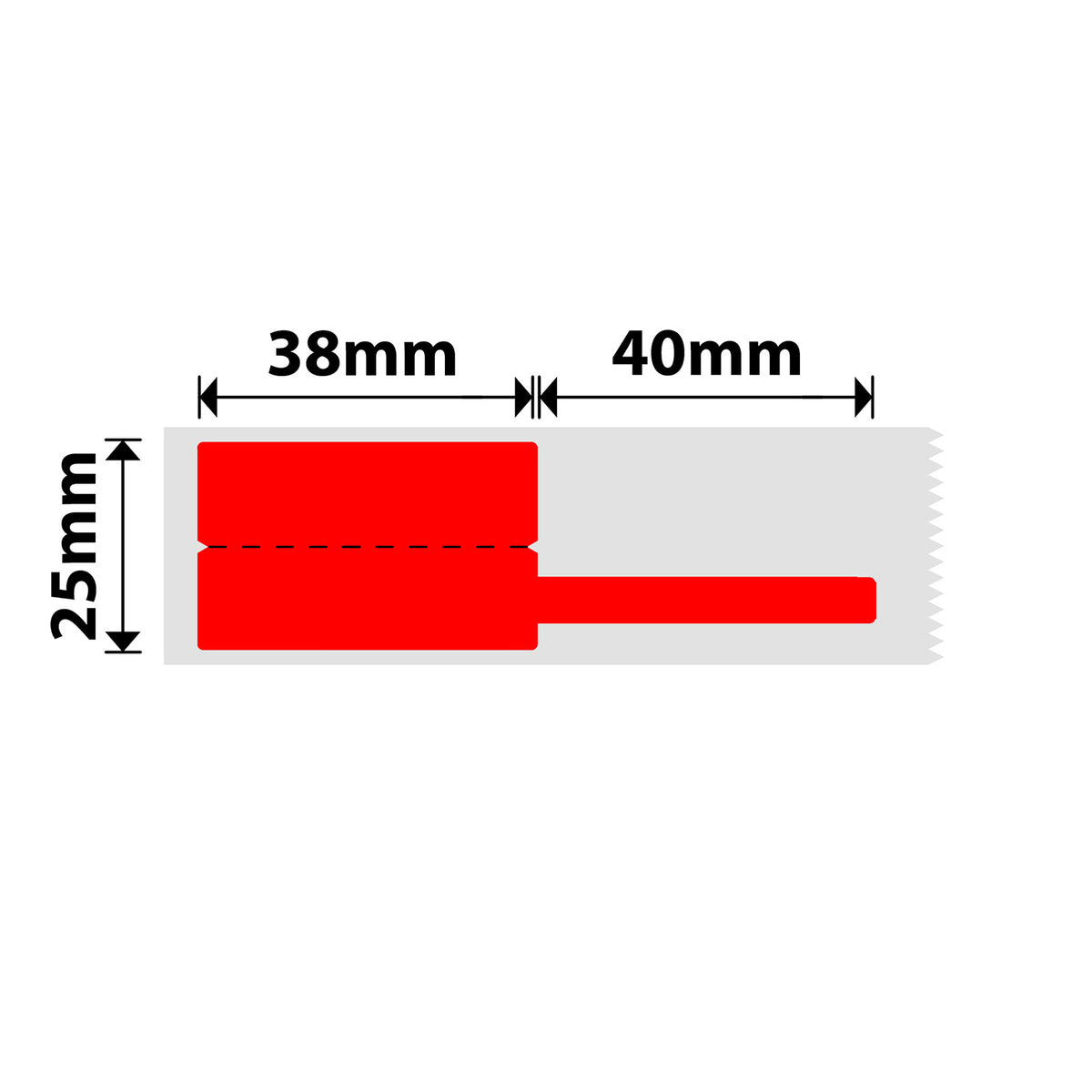 NIIMBOT -M Gamme-25 x 38 + 40 mm-Câble rouge-80 étiquettes