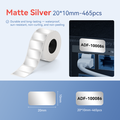 NIIMBOT-M Gamme-20 x 10 mm-Argent mat-465 étiquettes-CN