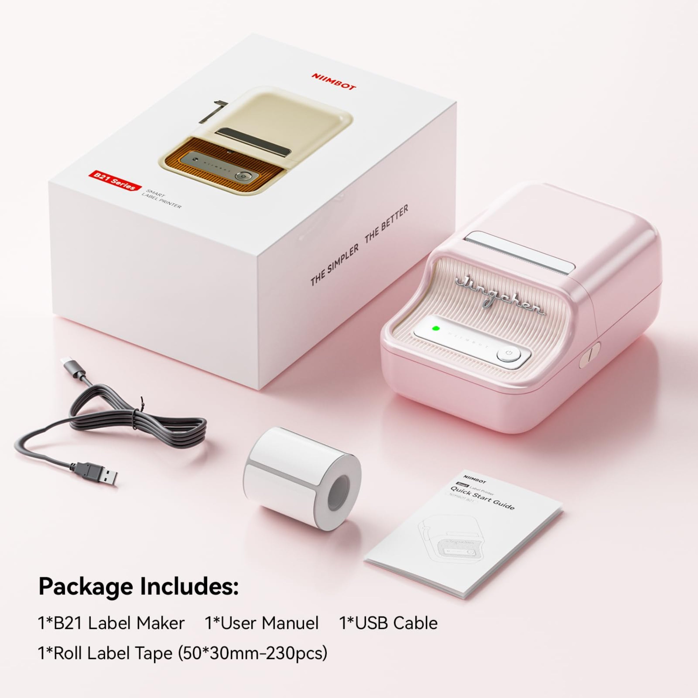 NB109 - NIIMBOT - B21S - PORTABLE THERMAL LABEL BLUETOOTH PRINTER INCL FREE LABEL (50X30MM)