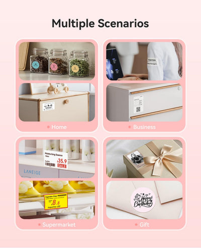 NB607 - NIIMBOT - B21_PRO - 300DPI - PORTABLE THERMAL LABEL BLUETOOTH PRINTER INCL FREE LABEL ROLL (50X30MM)