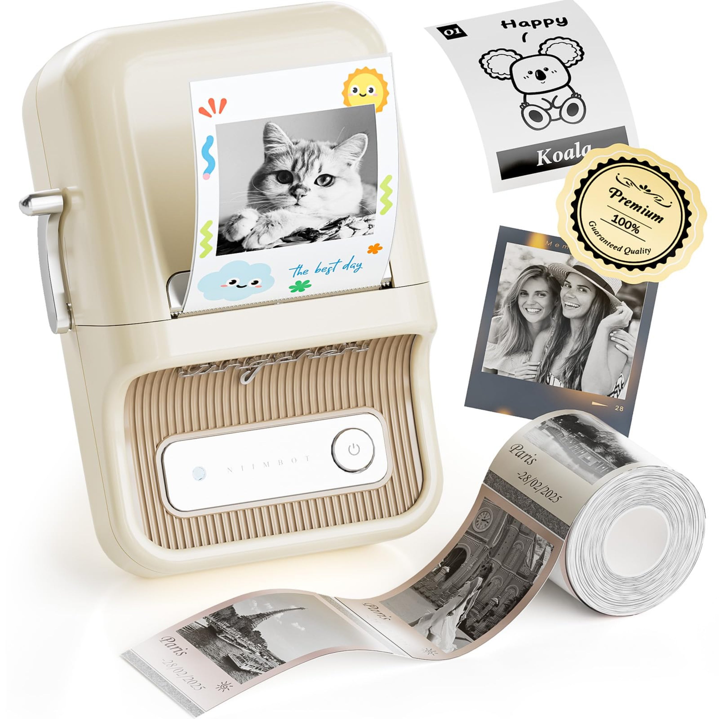 NB607 - NIIMBOT - B21_PRO - 300DPI - PORTABLE THERMAL LABEL BLUETOOTH PRINTER INCL FREE LABEL ROLL (50X30MM)