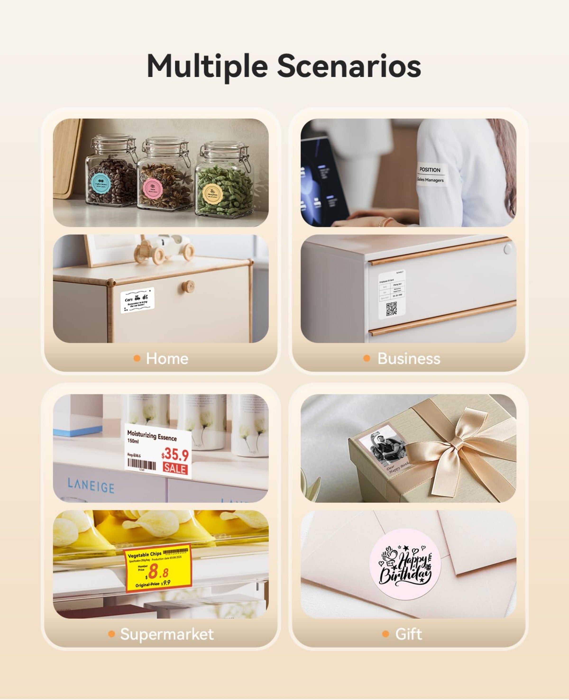 NB607 - NIIMBOT - B21_PRO - 300DPI - PORTABLE THERMAL LABEL BLUETOOTH PRINTER INCL FREE LABEL ROLL (50X30MM)