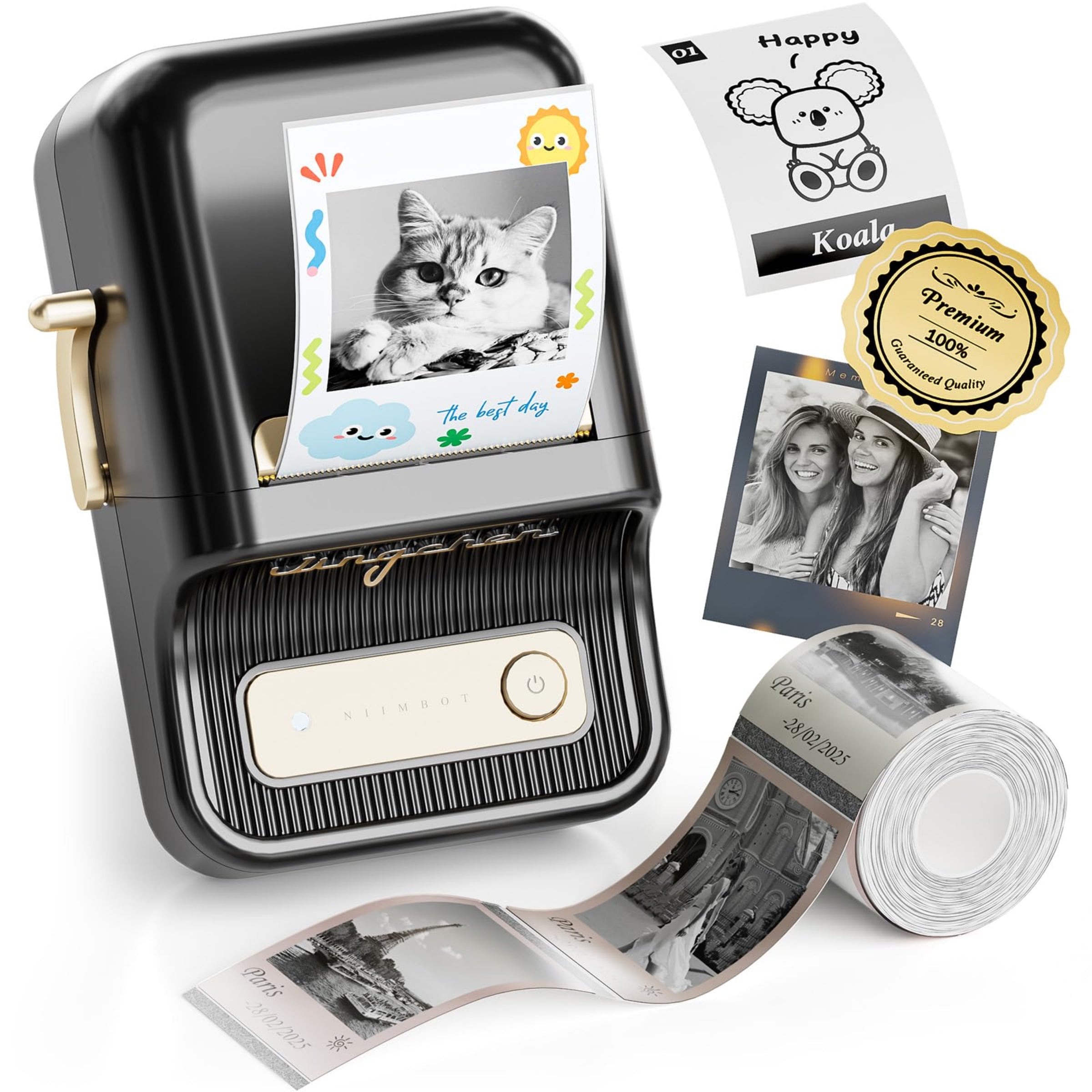 NB607 - NIIMBOT - B21_PRO - 300DPI - PORTABLE THERMAL LABEL BLUETOOTH PRINTER INCL FREE LABEL ROLL (50X30MM)