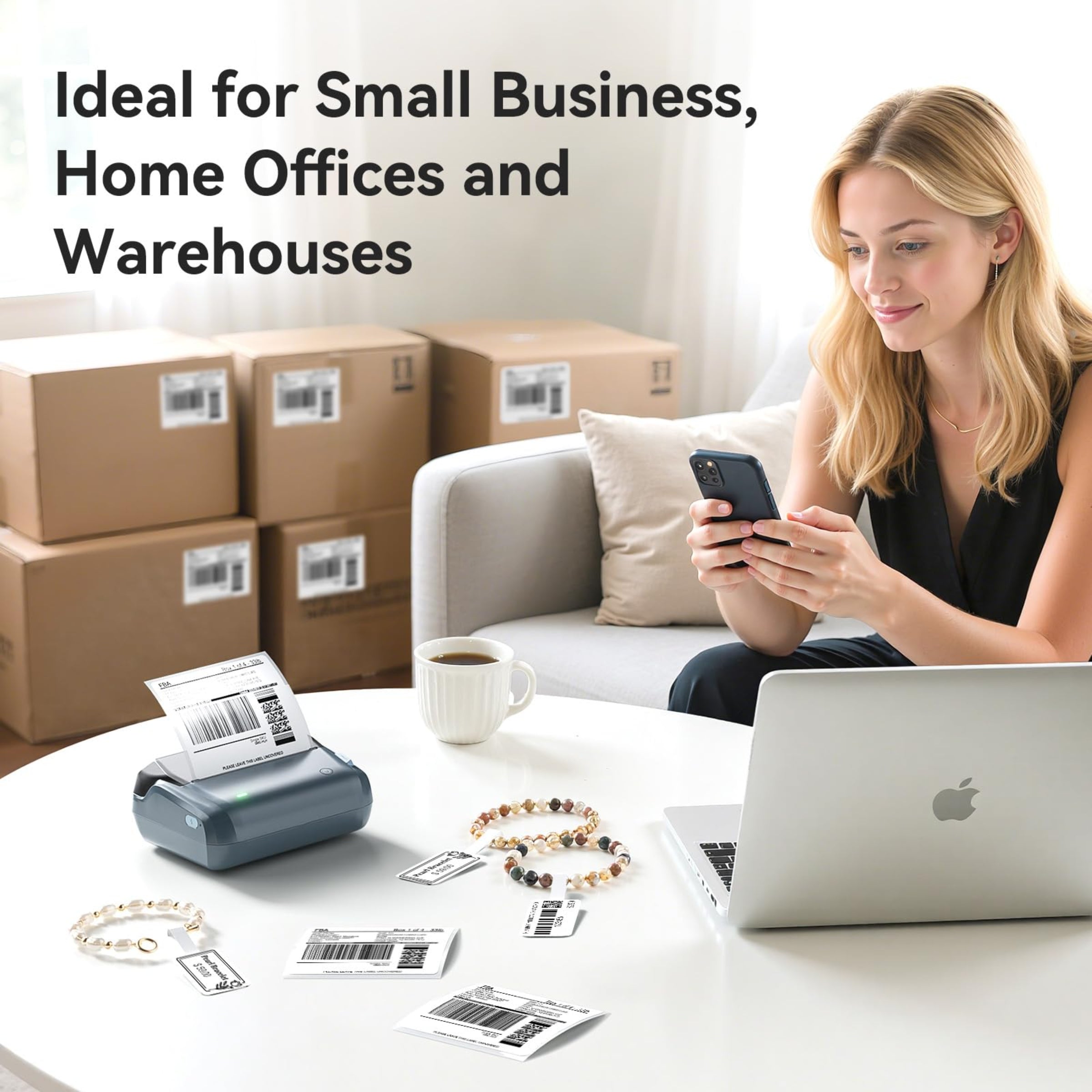 NB609 - NIIMBOT - B4 - BLUETOOTH SHIPPING THERMAL LABEL PRINTER INCL FREE LABEL ROLL