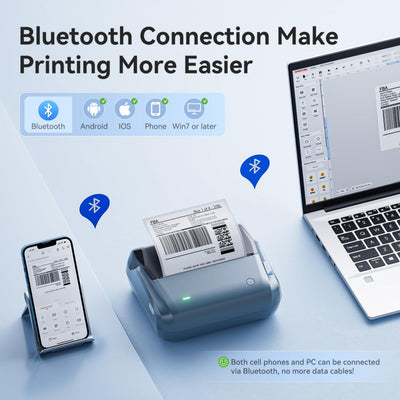 NB609 - NIIMBOT - B4 - BLUETOOTH PORTABLE SHIPPING THERMAL LABEL PRINTER WITH FREE ROLL