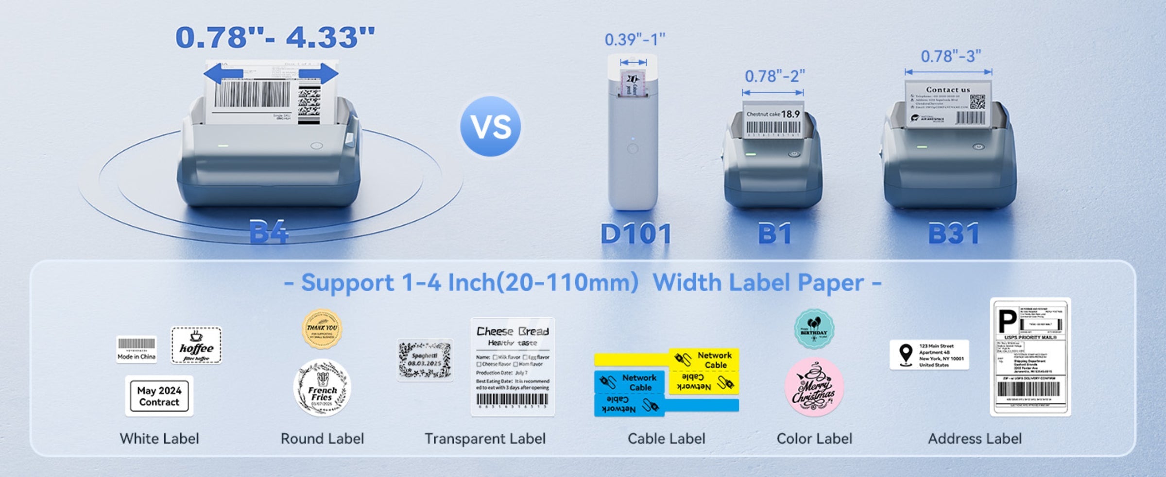 NB609 - NIIMBOT - B4 - BLUETOOTH PORTABLE SHIPPING THERMAL LABEL PRINTER WITH FREE ROLL