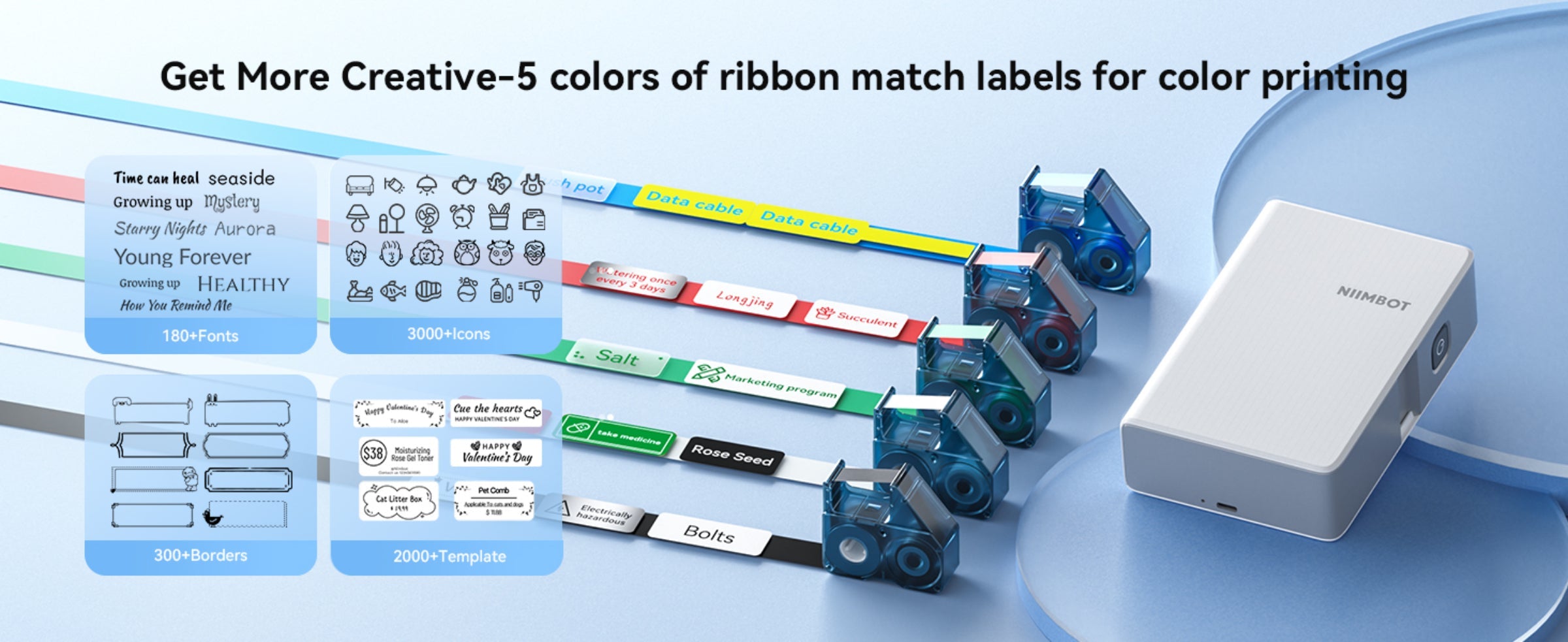 NB623 - NIIMBOT - N1 - BLUETOOTH THERMAL TRANSFER LABEL PRINTER INCL FREE WHITE LABEL & BLACK CARTRIDGE (14X50MM)