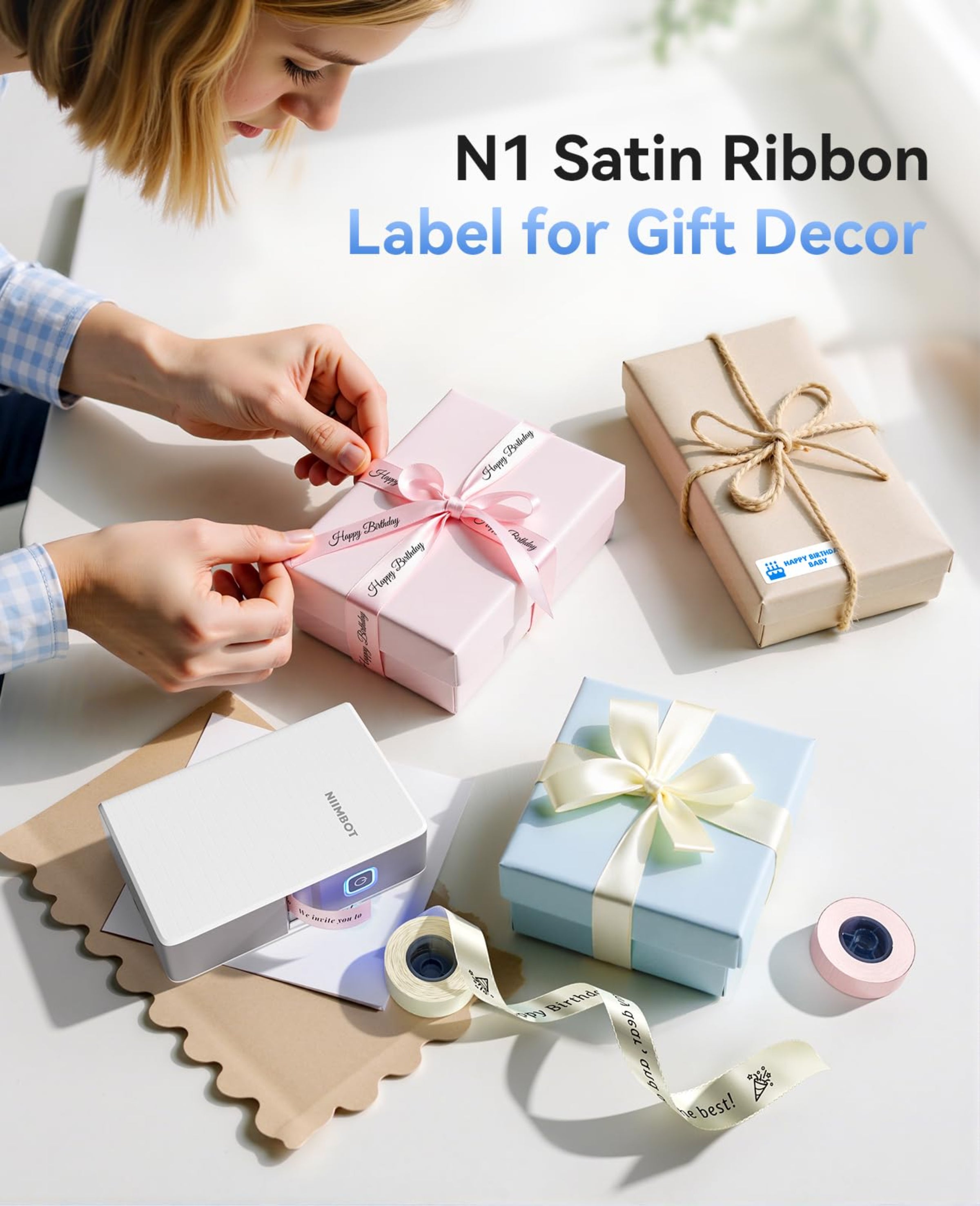 NB623 - NIIMBOT - N1 - BLUETOOTH THERMAL TRANSFER LABEL PRINTER INCL FREE WHITE LABEL & BLACK CARTRIDGE (14X50MM)