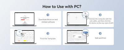 NIIMBOT - K3_W - IMPRIMANTE D'ÉTIQUETTES THERMIQUE PROFESSIONNELLE BLUETOOTH ET WIFI - INCLUT UN ROULEAU D'ÉTIQUETTES 50*30MM DE 900 ÉTIQUETTES