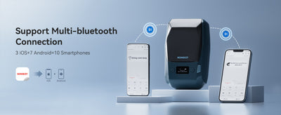 NB589 - NIIMBOT - M2_H - 300DPI THERMAL TRANSFER BLUETOOTH LABEL PRINTER - INCL BLACK RIBBON CARTRIDGE & WHITE 50X30MM LABEL - WHITE
