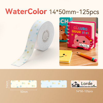 NB170 - NIIMBOT - D11 / D101 / D110 / H1S - 14X50MM - 125 WATERCOLOUR RECALL LABELS