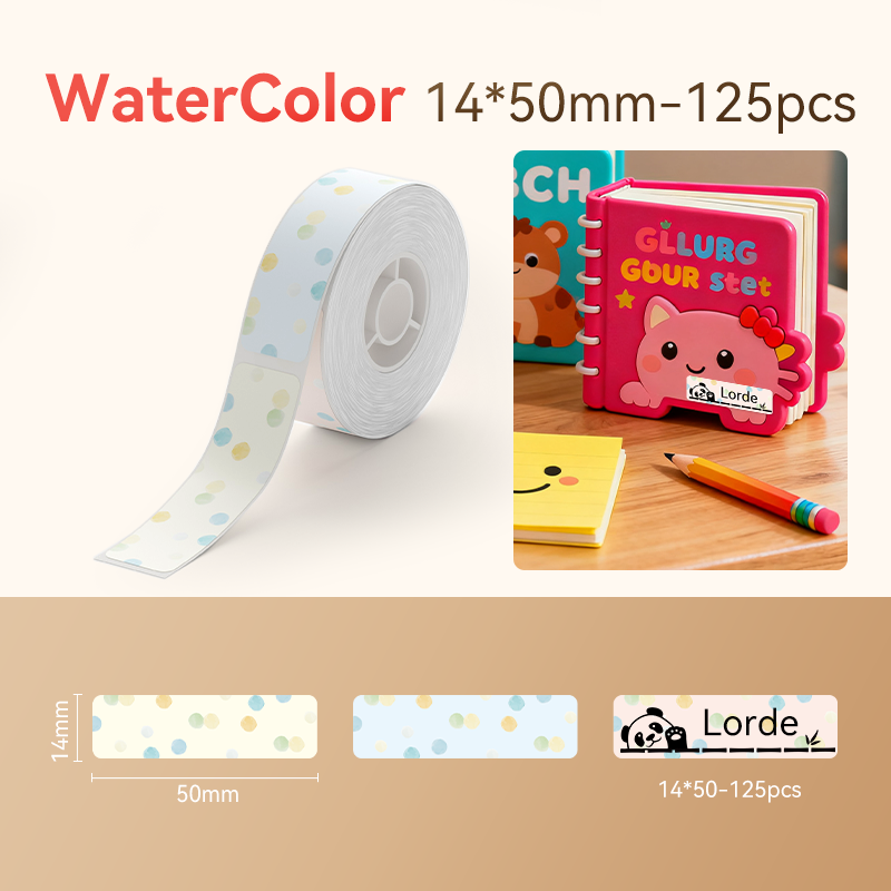 NB170 - NIIMBOT - D11 / D101 / D110 / H1S - 14X50MM - 125 WATERCOLOUR RECALL LABELS
