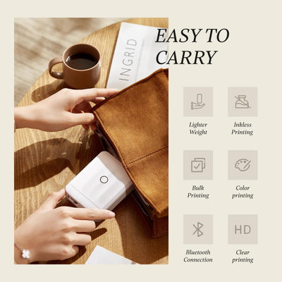 NB524 - NIIMBOT - D110_M - PORTABLE BLUETOOTH LABEL PRINTER INCL FREE LABEL ROLL (12X40MM)